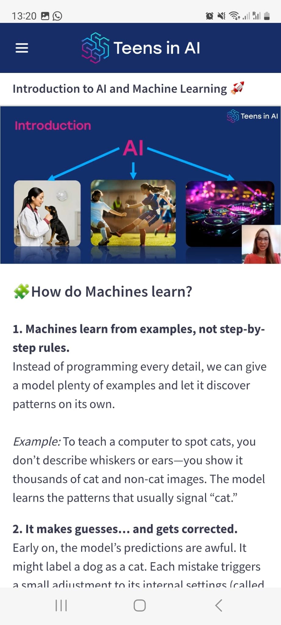 Teens in AI Mobile Learning